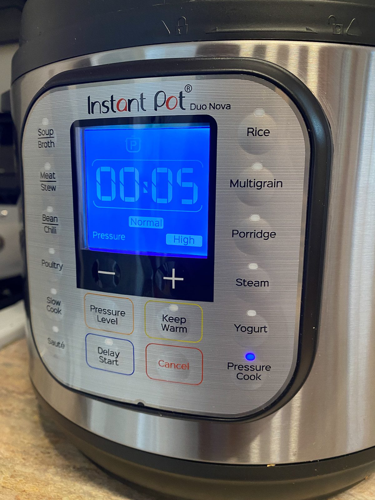 instant pot settings for jasmine rice shown on instant pot