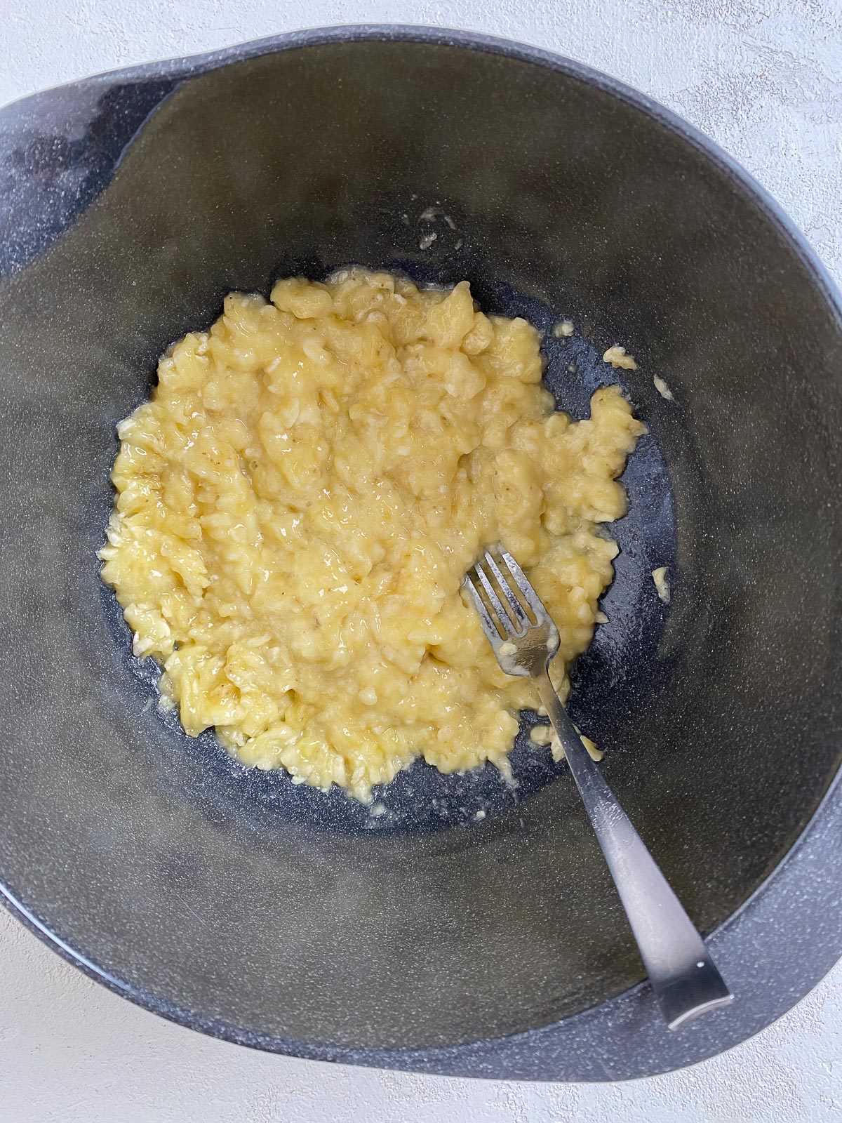 post mashing of bananas in bowl