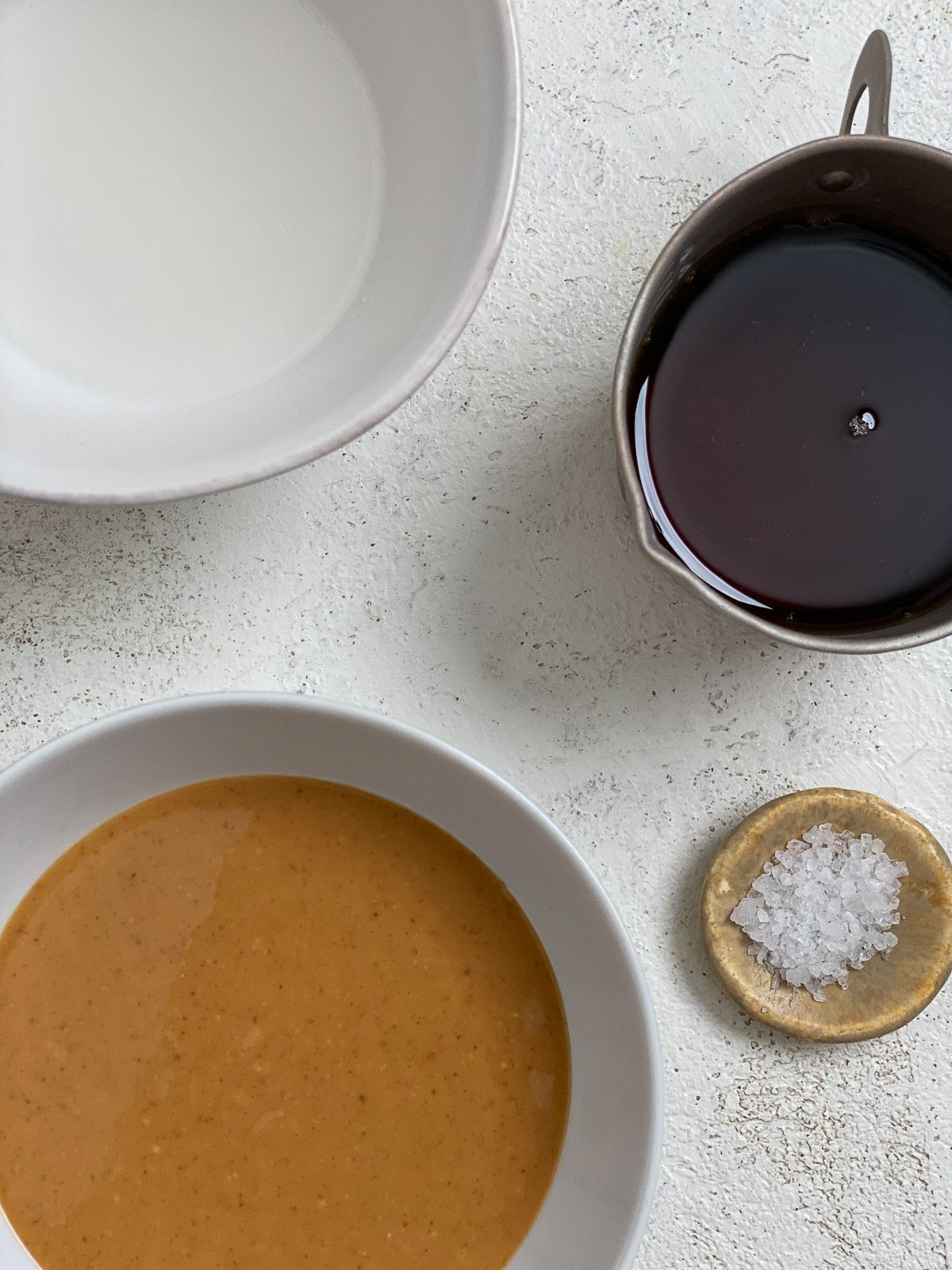 ingredients for Simple Vegan Caramel against a light background