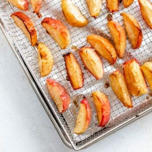 completed Air Fryer Apples on a wire rack