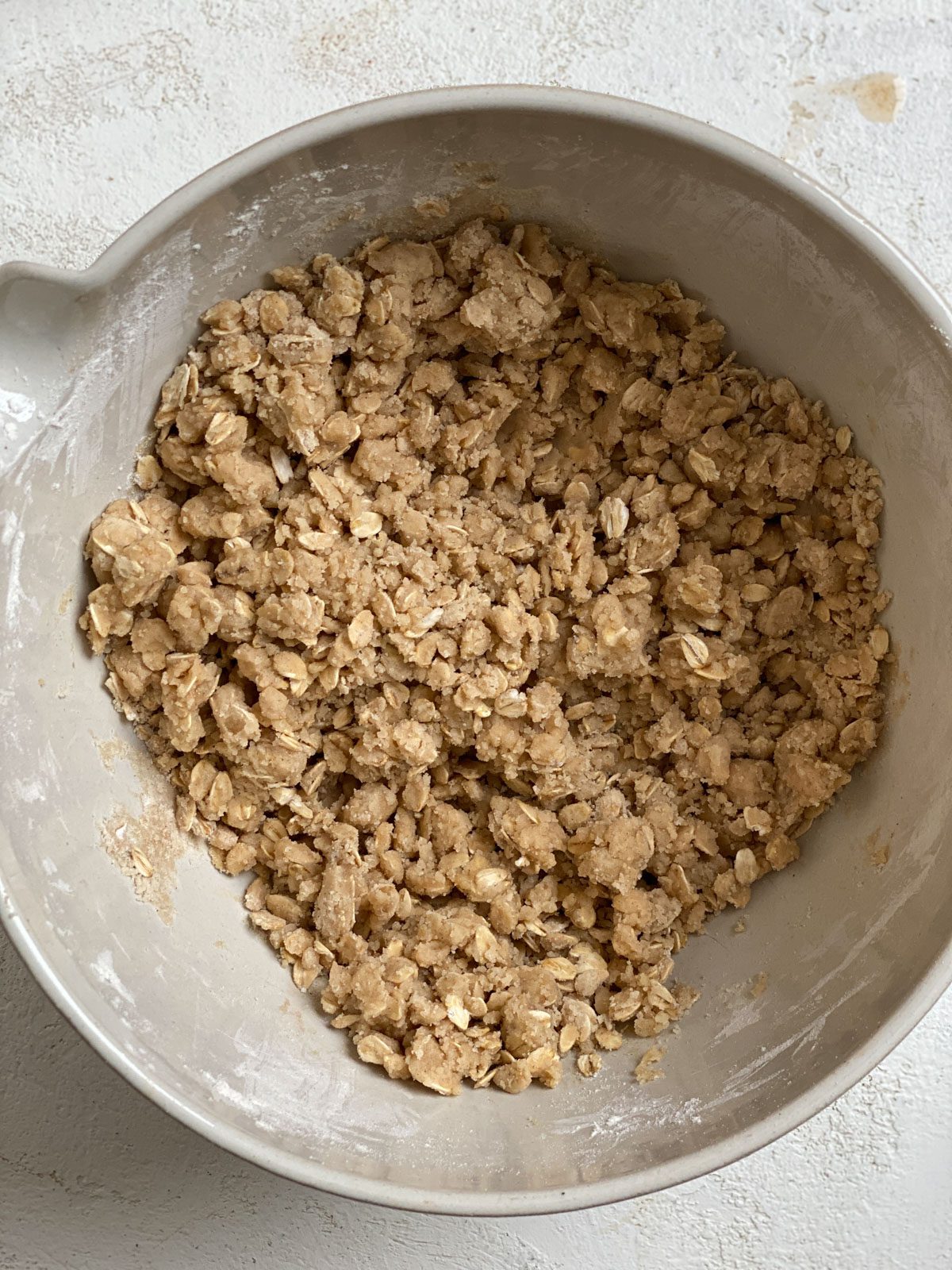 ingredients for crisp in a bowl