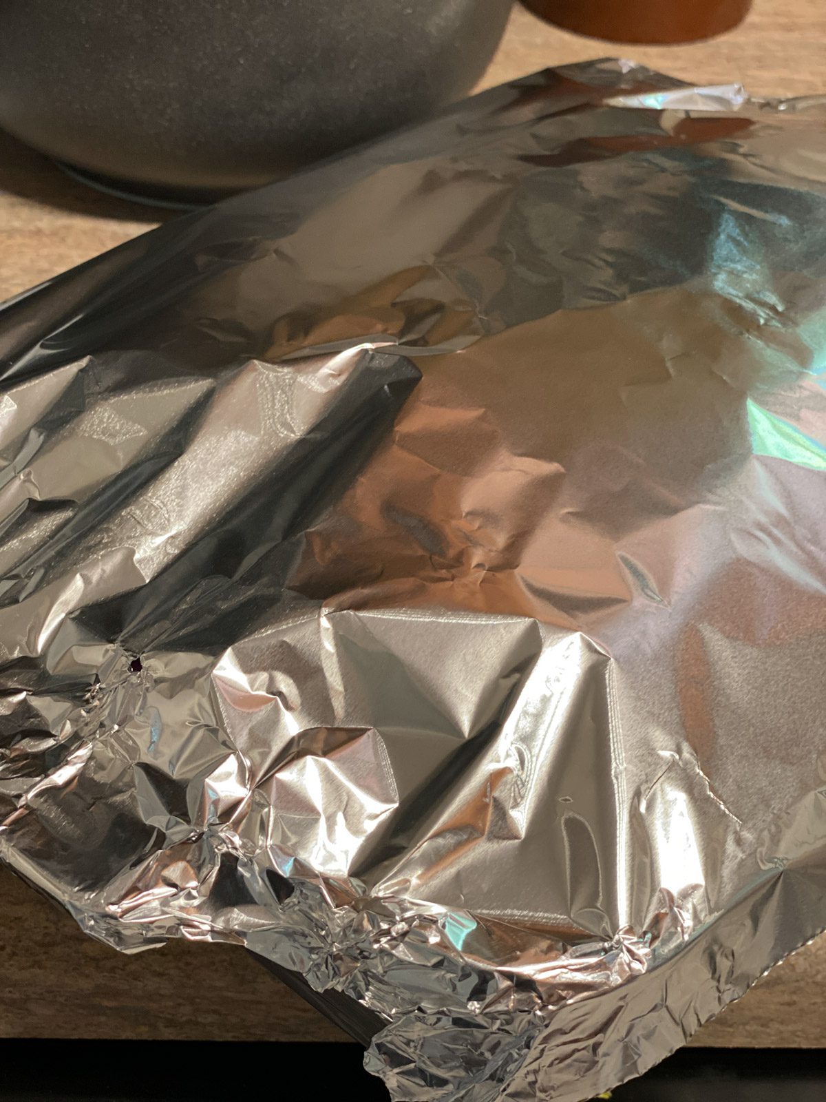 foil over Roasted Vegetables prior to baking