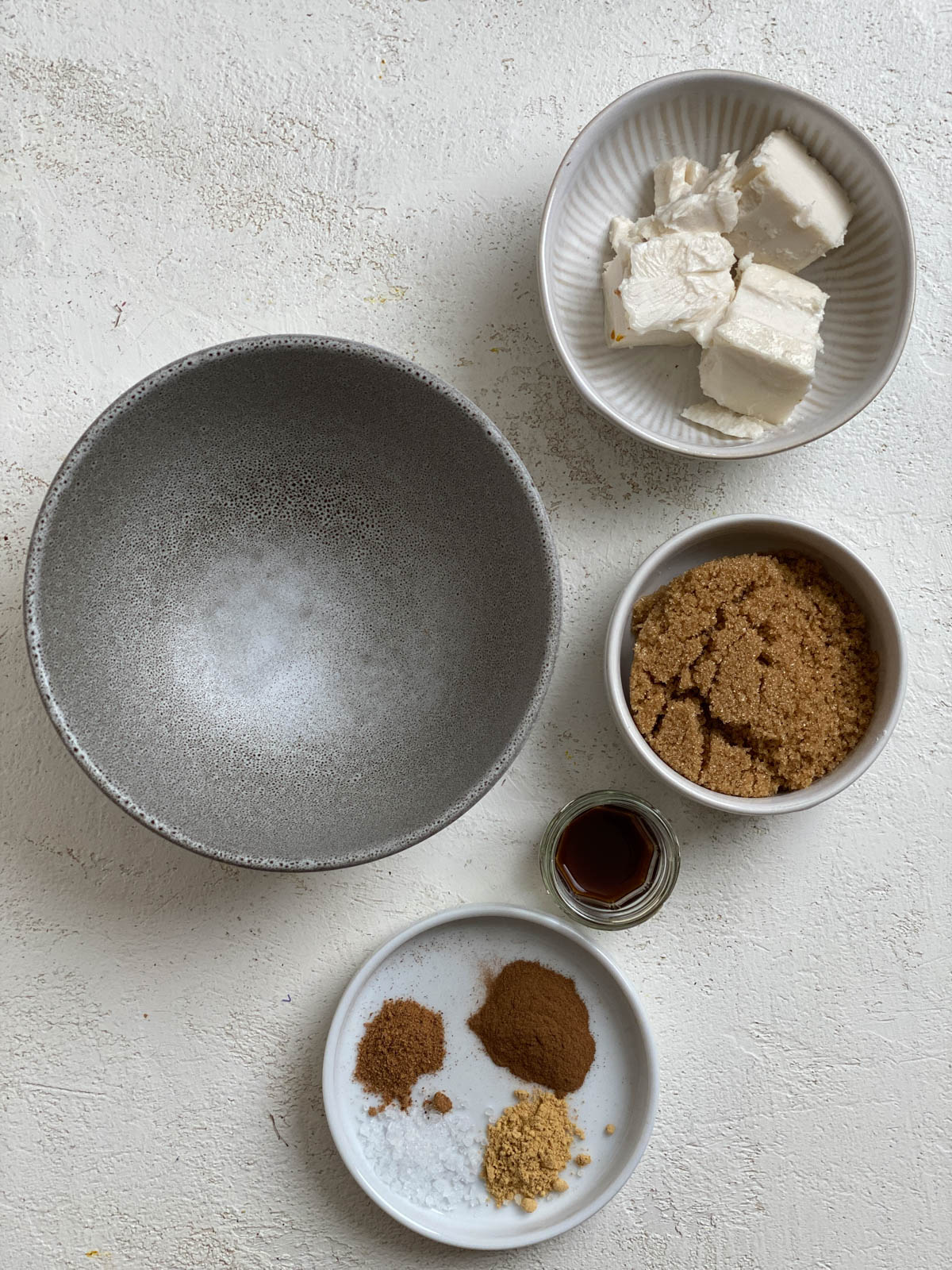 ingredients for Vegan Candied Yams with Marshmallows against a whtie surface