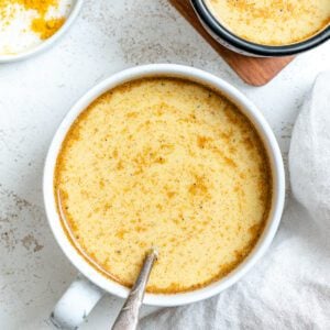 completed Dairy-free Golden Milk in a cup against a light background