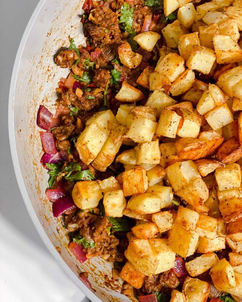post addition of potatoes to pan