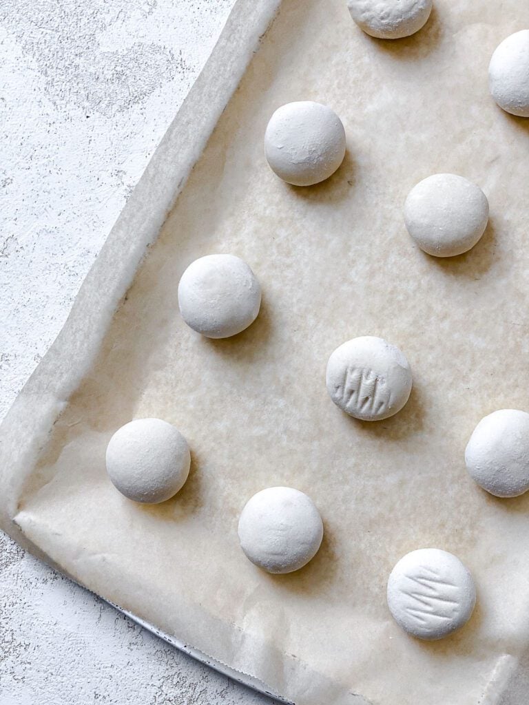 dough placed on baking sheet