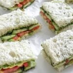 completed Vegan Tea Sandwiches against white surface