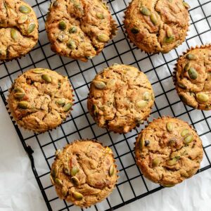 completed Healthy Veggie Muffins on a wire rack