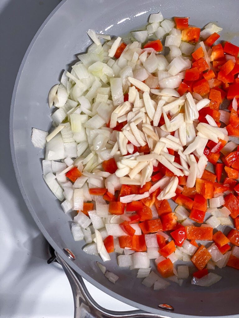 ingredients cooking in a pan