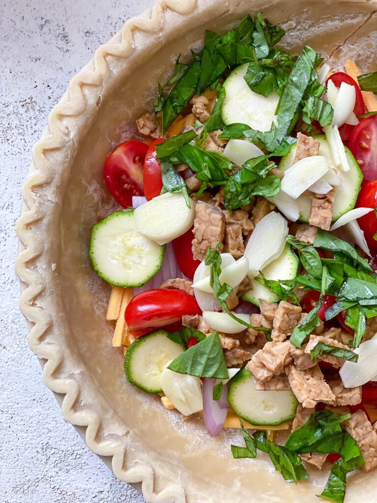 ingredients added to pie crust