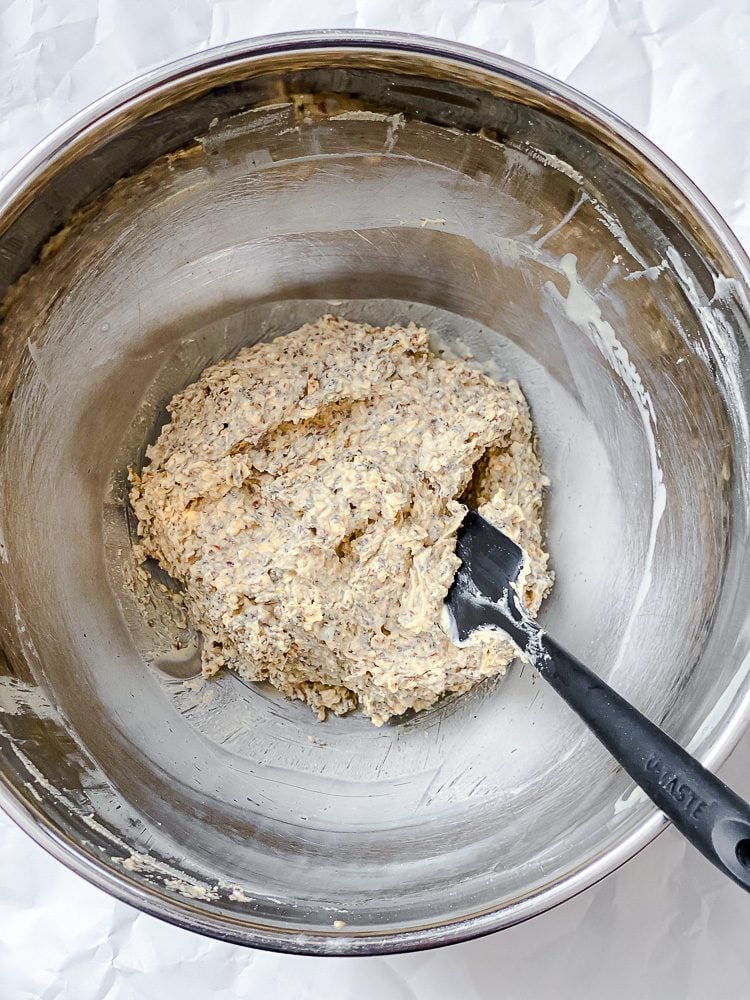process shot of stirring ingredients in bowl