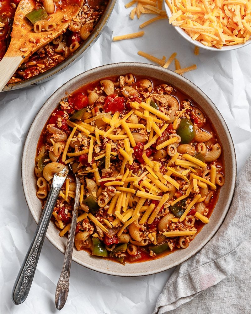 completed Vegan Goulash (American) on a plate
