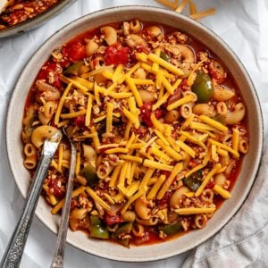 completed Vegan Goulash (American) on a plate