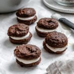 completed Pumpkin Whoopie Pies on a white surface
