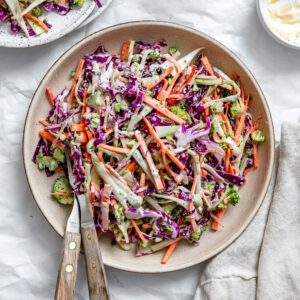 completed Broccoli Slaw on a plate