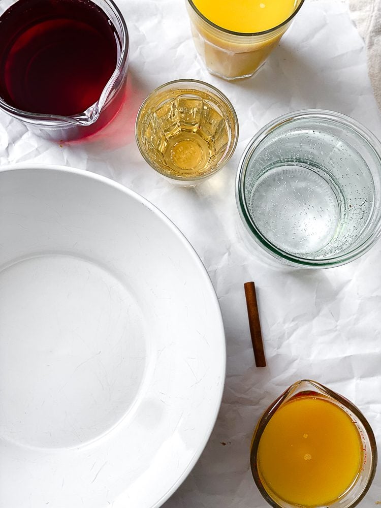process shot showing ingredients measured out on a white surface
