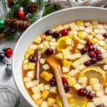 completed Non Alcoholic Christmas Punch in a bowl