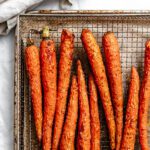 completed Air Fryer Carrots on air fryer rack