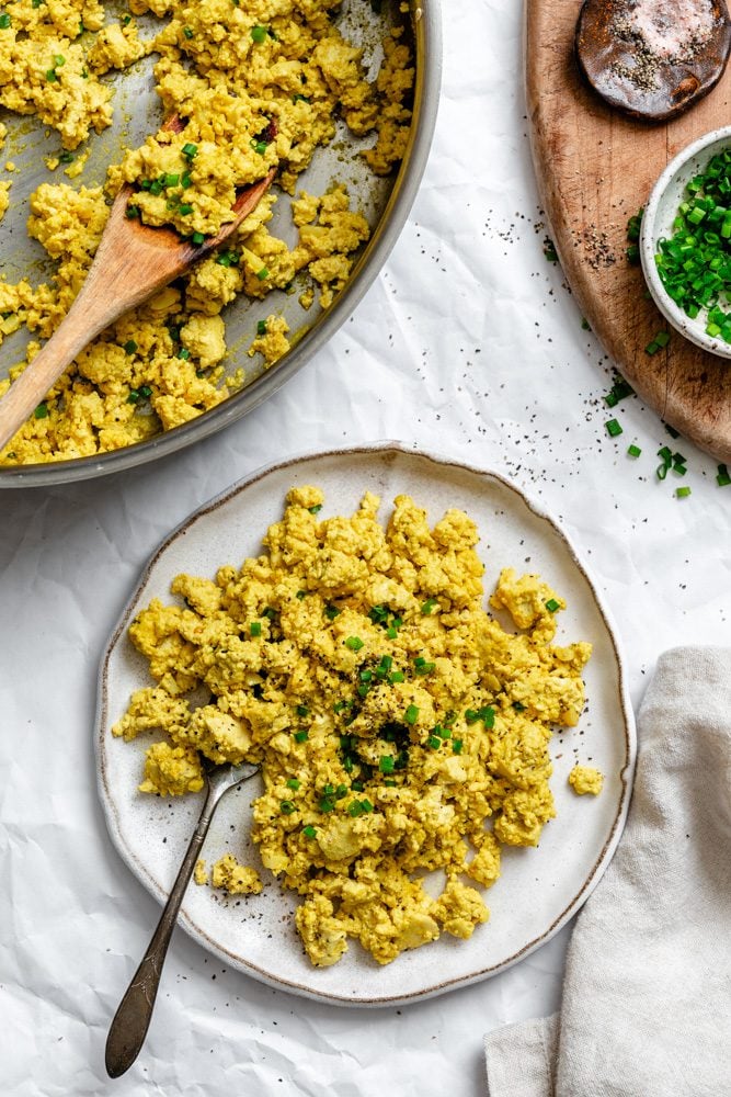 completed The BEST Tofu Scramble on a plate