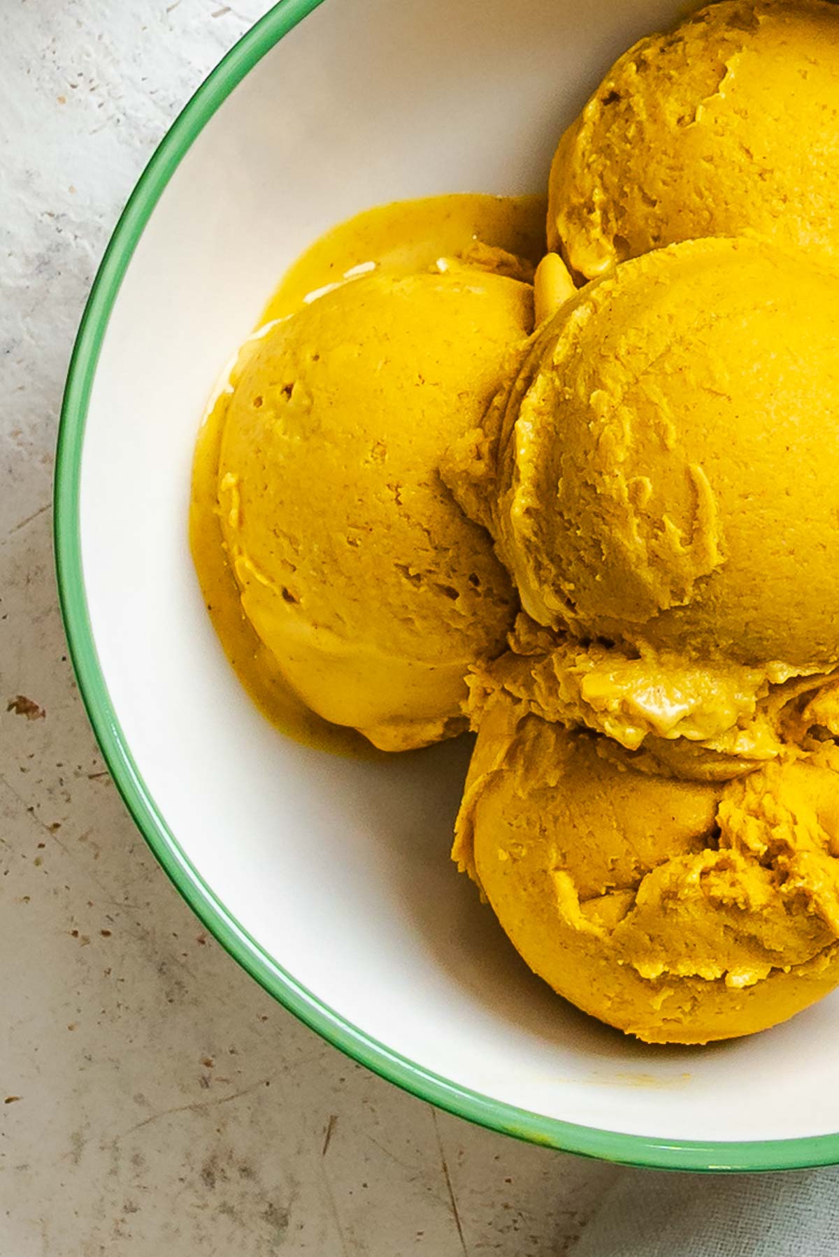 Completed Vegan Pumpkin Ice Cream (Ninja Creami) in a bowl.